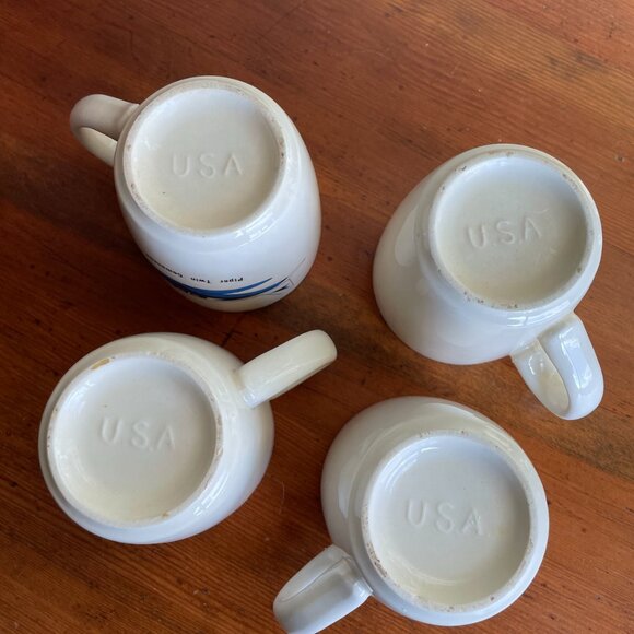 Vintage Airplane Ceramic Gold-Rim w/Handle Coffee Cup Mugs - Picture 6 of 6